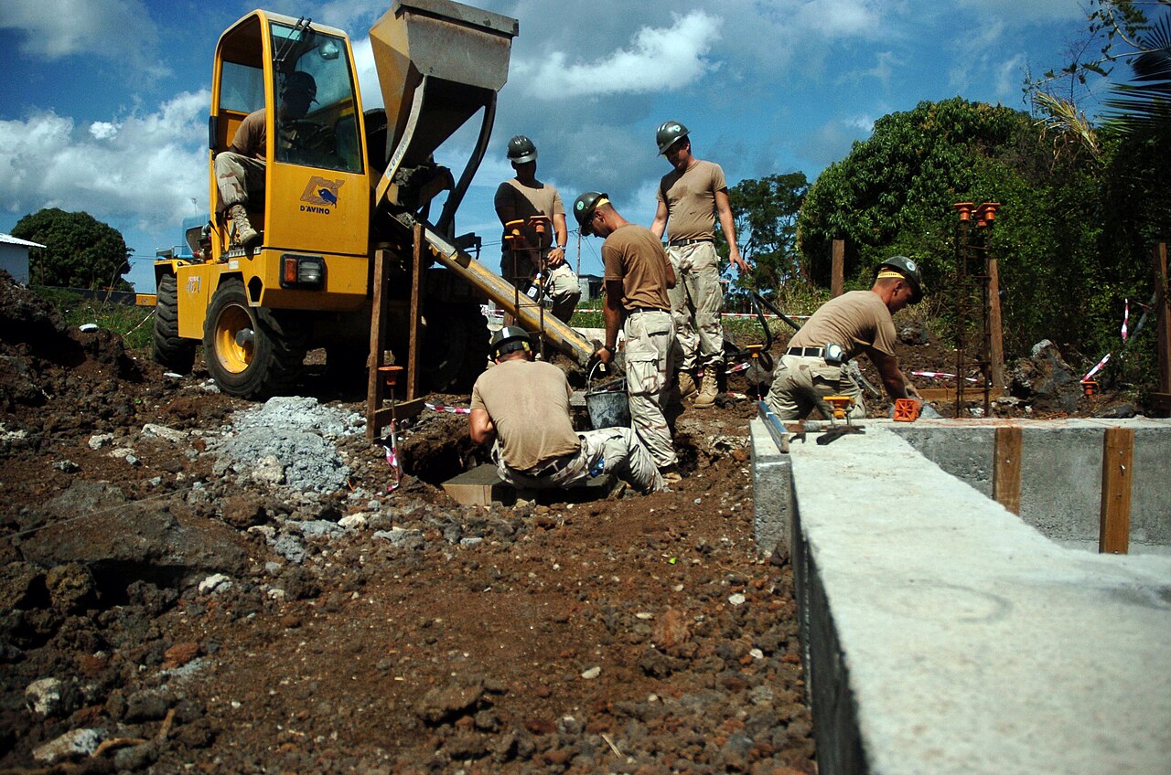 chantier fondation béton